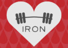 Heart with a bench press barbell graphic - Anemia and iron