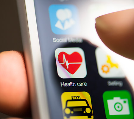 Health care app on a cell phone - Apps for health goals