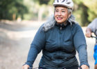 Elderly woman riding a bicycle with a friend - Heart failure