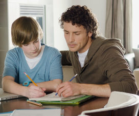 Father helping son on homework - Advance directives for teenagers