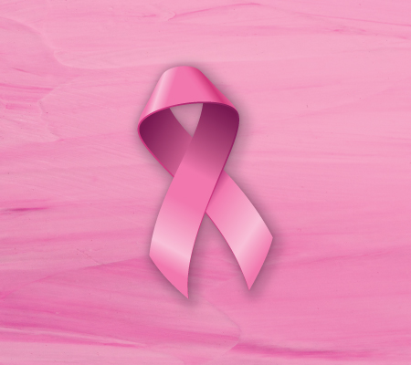 Pink background with a breast cancer ribbon - Signs of inflammatory breast cancer