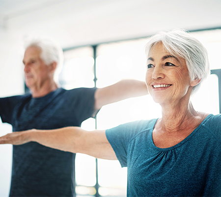 Wellness / retirement / Yoga / Older couple