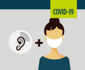 graphic of person with mask that is hard of hearing